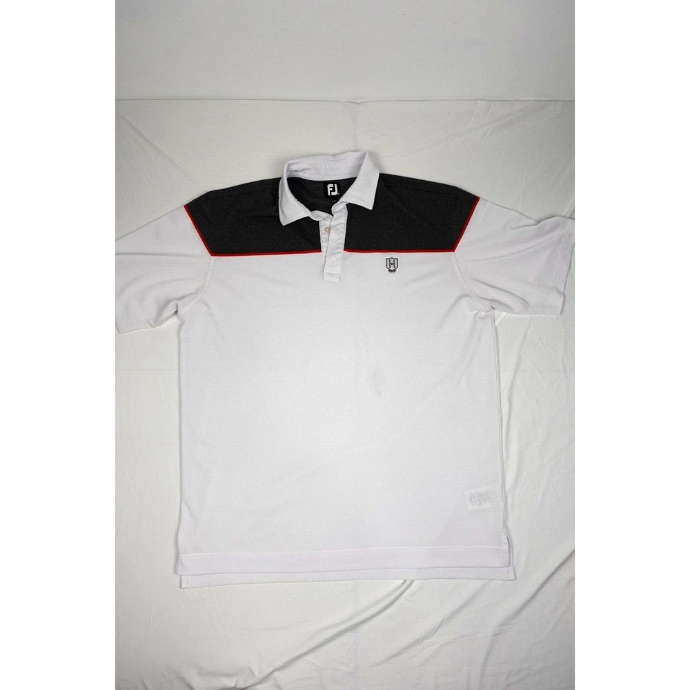 FootJoy Polo Shirt Adult XL White & Grey Short Sleeve Men's Pullover